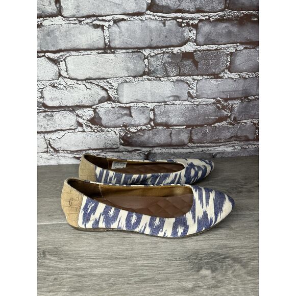 Reef Bochica 2 Canvas Blue White Pointed Toe Ballet Flats Women Sz 8.5M US/39EU - Picture 3 of 16